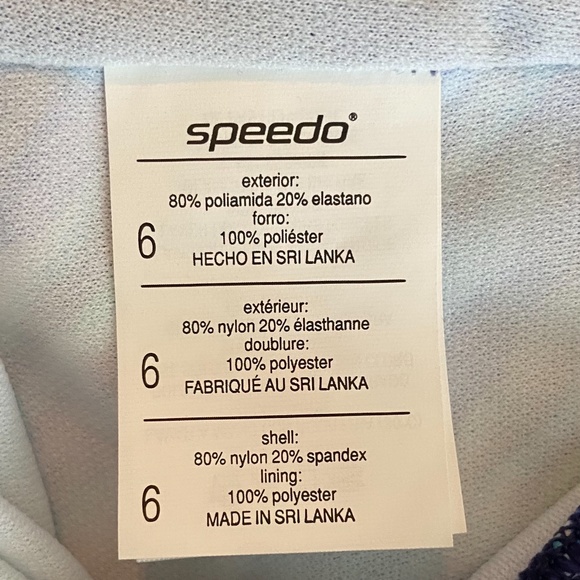 Speedo Pebbles Blue Multicolor Women's Swimsuit NWT Size 6 - Picture 6 of 7